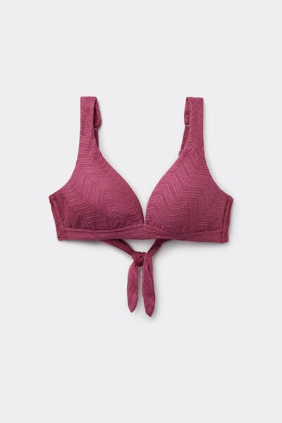 Mauve Sparkling Touch Triangle Bikini Top with Wide Shoulder Straps