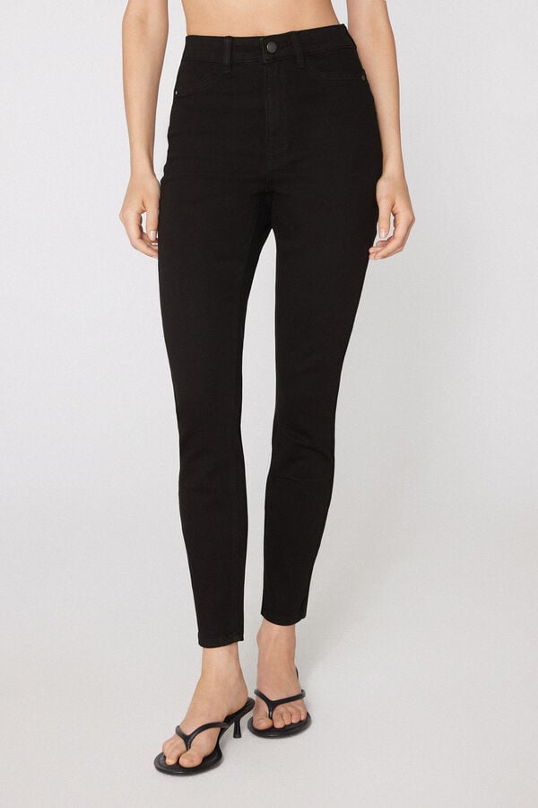 Push-up-Jeggings mit hohem Bund  
