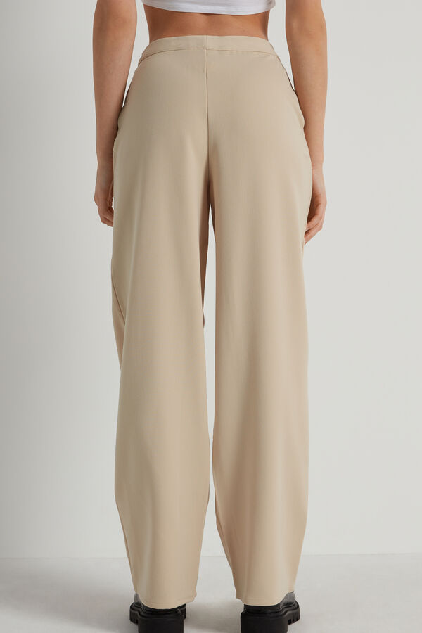 Pantalone Dritto Tela con Tasche  