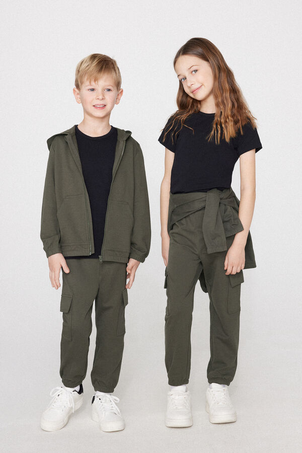 Pantalone Lungo Felpa Cargo Bimbi Unisex  