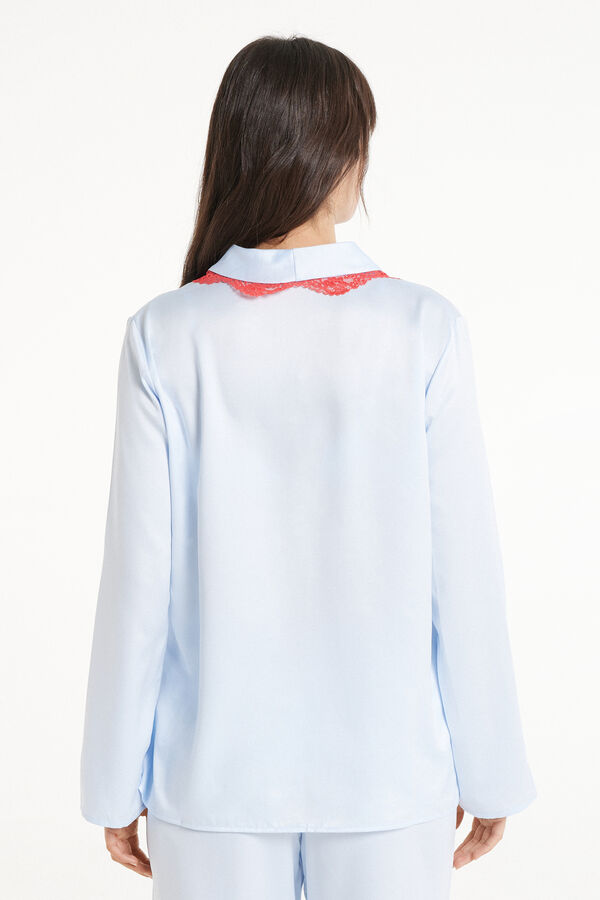 Pastel Baby Satin Long-Sleeved Satin Shirt  