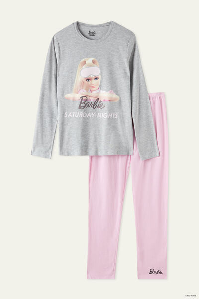 Langer Mädchenpyjama mit Barbie-Print