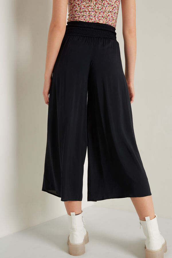 Stitched-Smock Canvas Cropped Trousers  