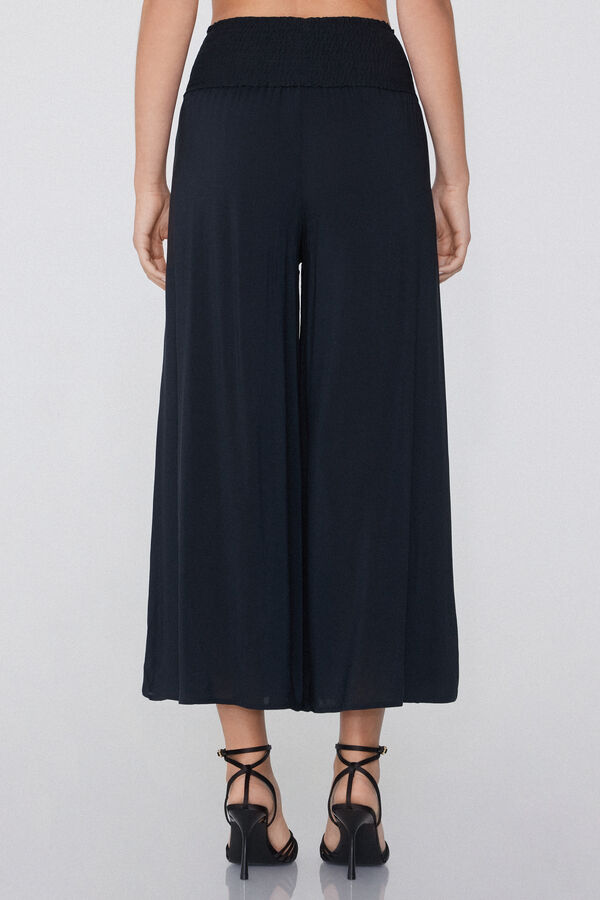 Stitched-Smock Canvas Cropped Trousers  