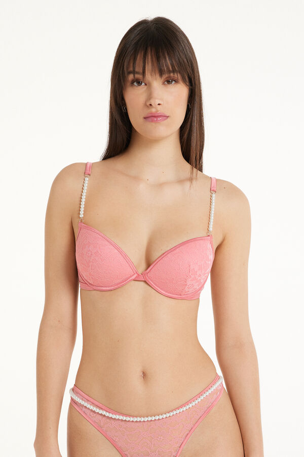 Moscow Pearl Pink Lace Push-Up Bra  