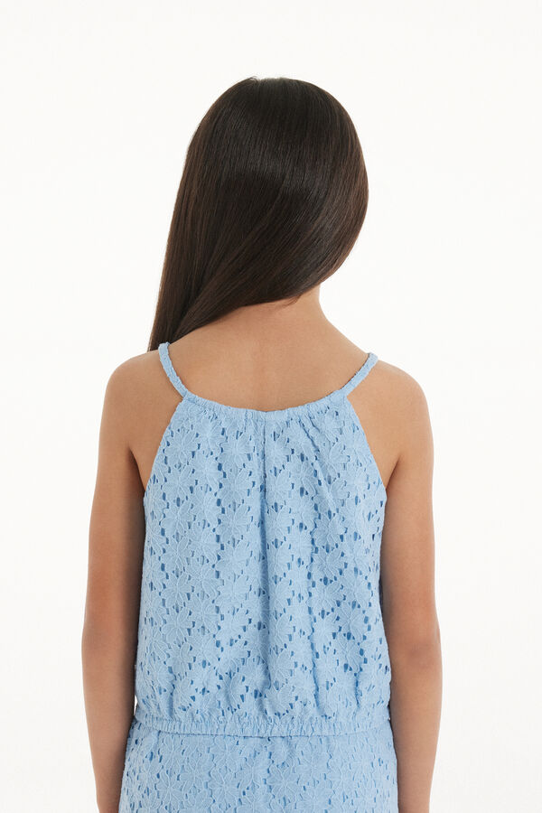 Girls’ Camisole Top with Thin Shoulder Straps made of Lace  