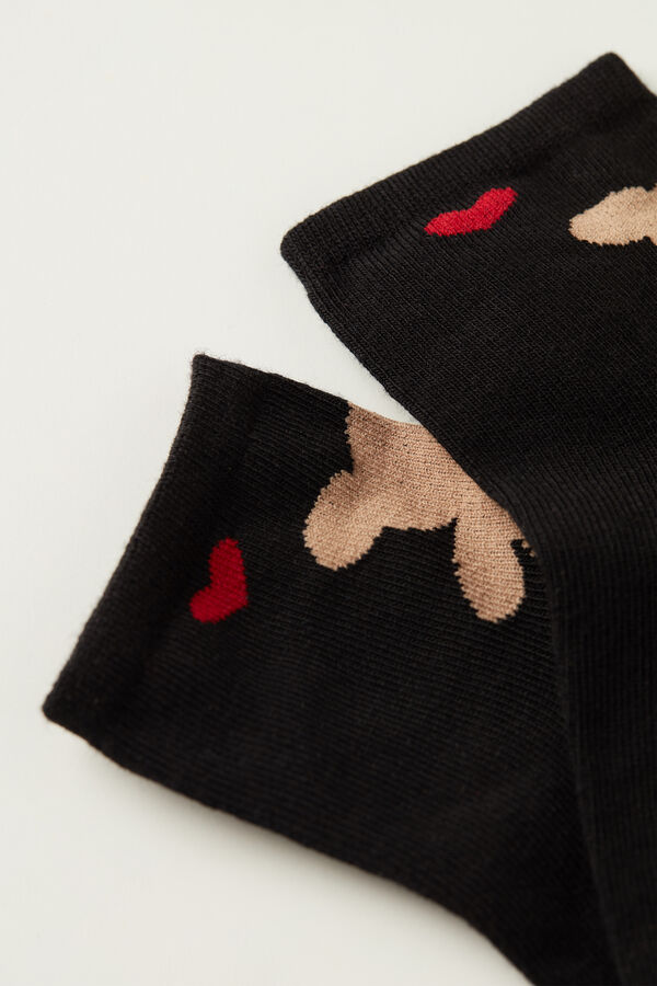 Girls’ Short Patterned Cotton Socks  