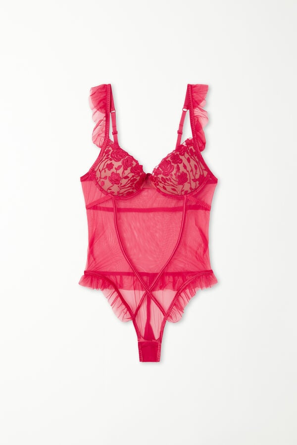 Wattierter Super-Push-up-Body Red Passion Lace  
