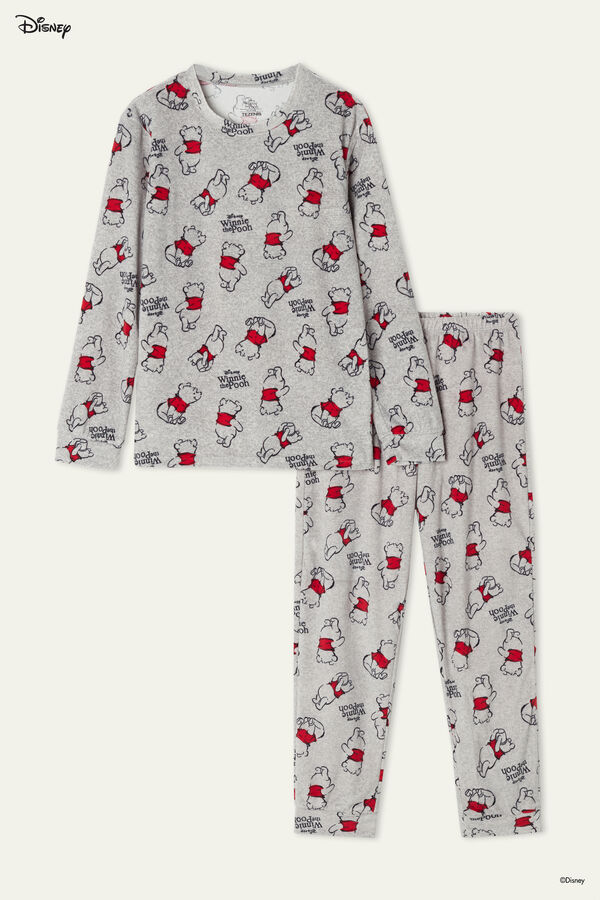 Langer Unisex-Pyjama aus Mikrofleece mit Winnie Pooh Print  