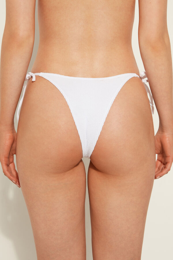 3D-Effect Brazilian Bikini Bottoms with Ties  