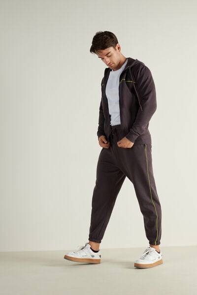 Fleece Drawstring Trousers with Piping