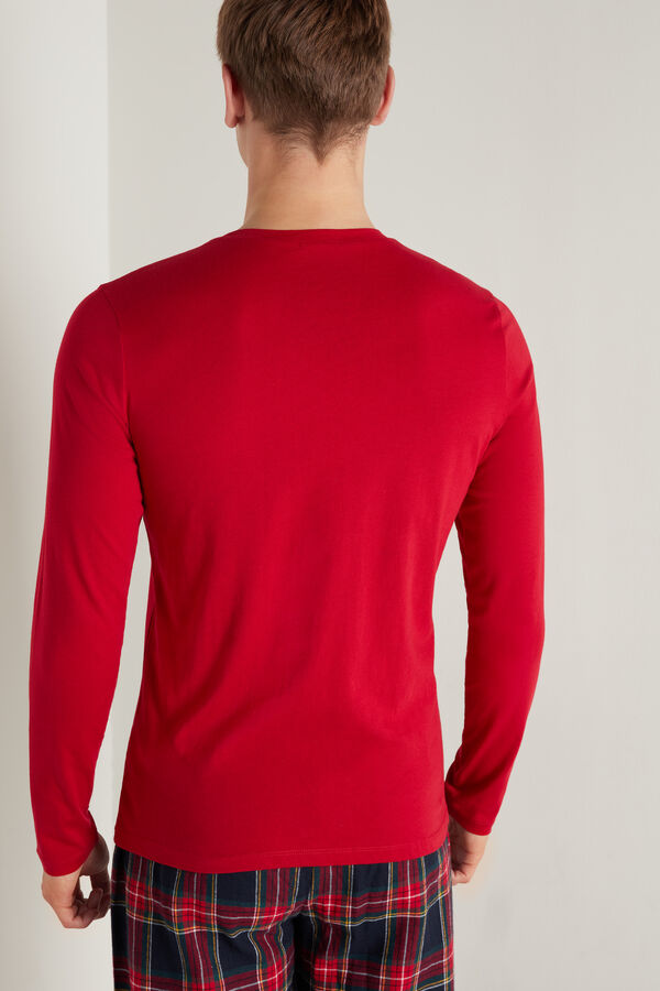 Long Sleeve Rounded Neck Cotton Top  