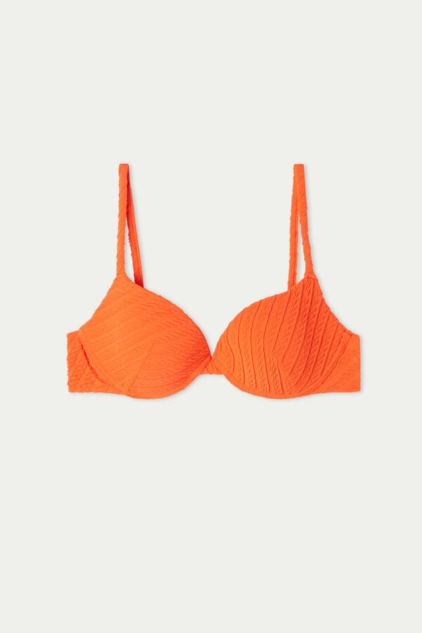 3D Braided Slightly Padded Push-Up Bikini Top  