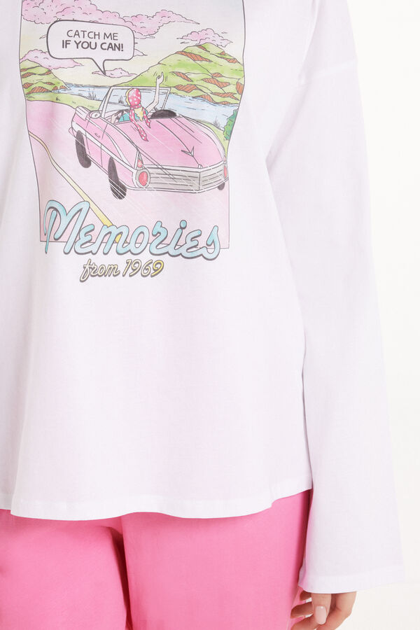 “Memories” Print Long Cotton Pyjamas  