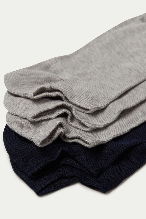 Jednofarebné Členkové Ponožky z Bavlny 5 Párov  