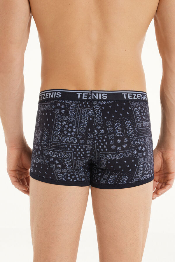Printed Cotton Logo Boxers with Contrasting Trim  