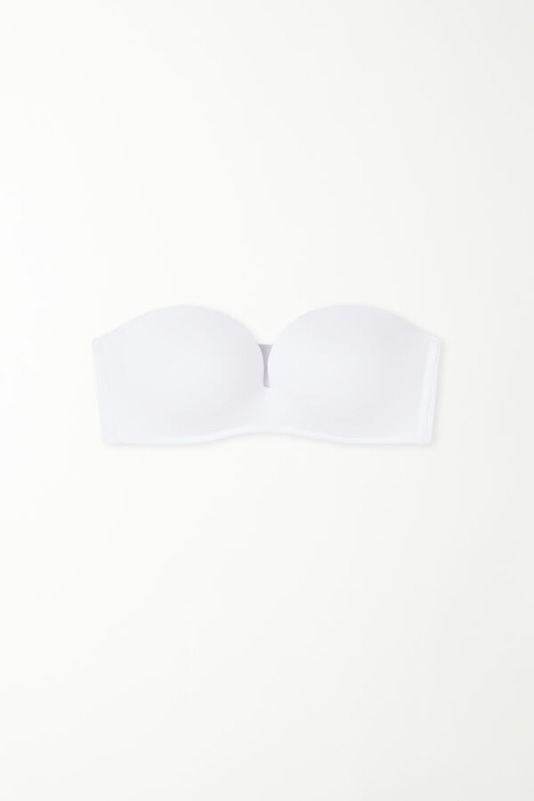 Padded Low-Cut Bandeau Bra in Recycled Microfibre  