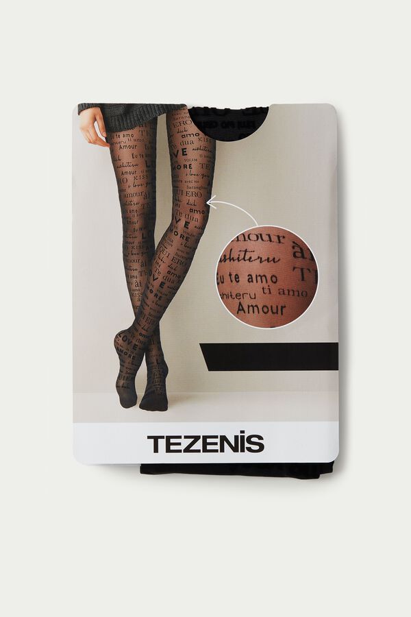 Asser Bless Minimal Dresuri cu model flaușat 40 den Party | Tezenis
