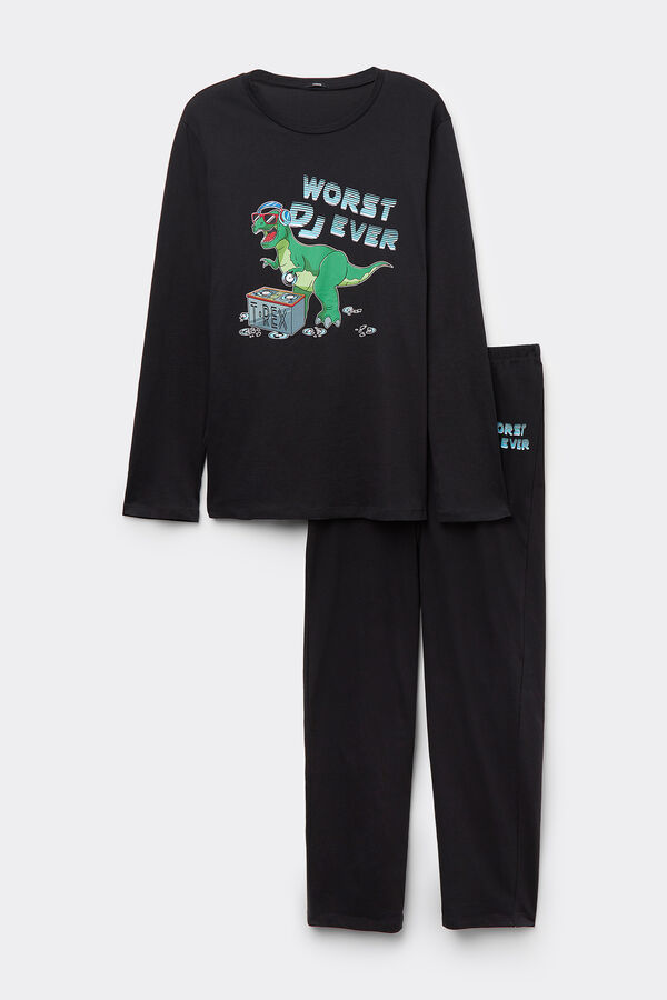 Long Cotton Pyjamas with Deejay Print  