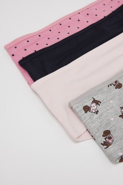 4&nbsp;Culottes en Coton Imprim&eacute; Fille