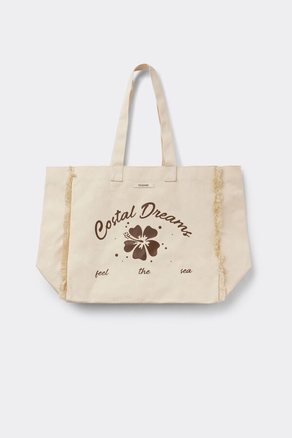 Tezenis Logo Waterproof Canvas Beach Bag  