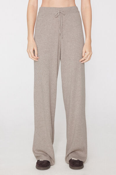 Pantaloni Lunghi Dritti con Lana