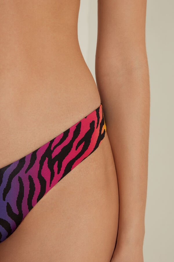 Zebra Colour High-Leg Brazilian Bikini Bottoms  