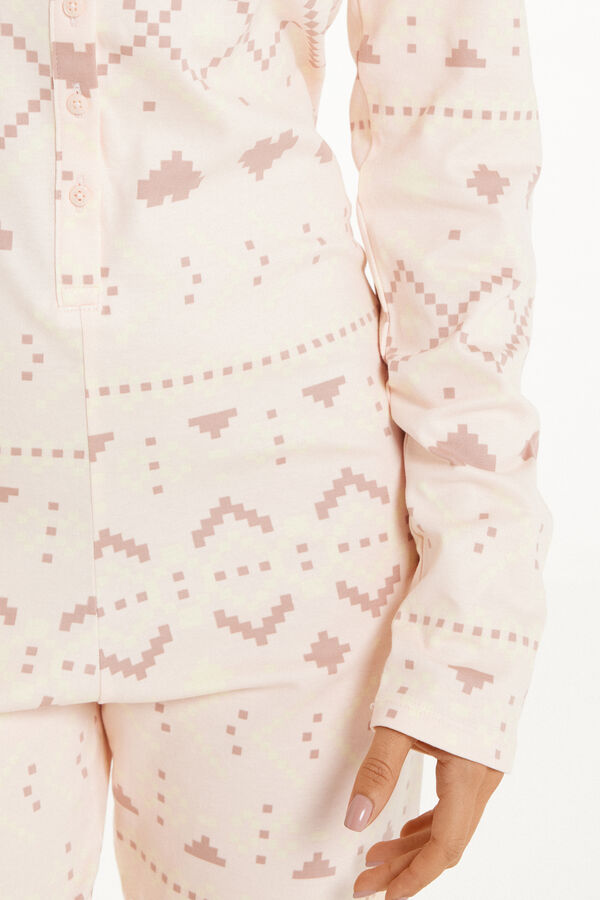 Pijama Salopetă din Bumbac Gros Imprimeu Nordic  