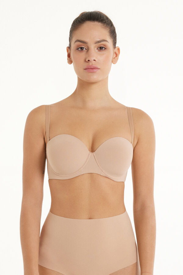 Full Coverage Recycled Microfibre Slightly Padded Bandeau Bra  