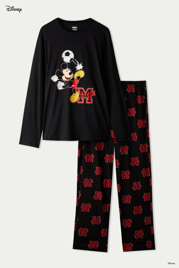 Full Length Men’s Mickey Mouse Disney Boss Print Cotton Pajamas  