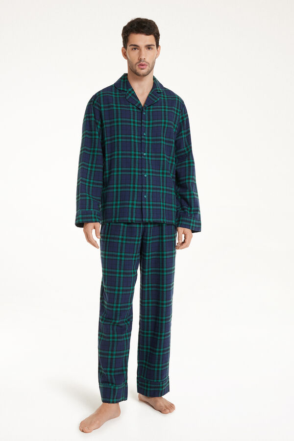 Long Button-Down Flannel Pyjamas  