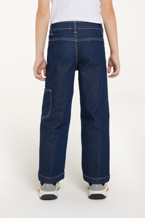 Długie Chłopięce Spodnie Jeansowe Cargo  