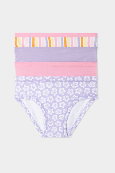 Set 4 perechi  de chiloţi din bumbac imprimat