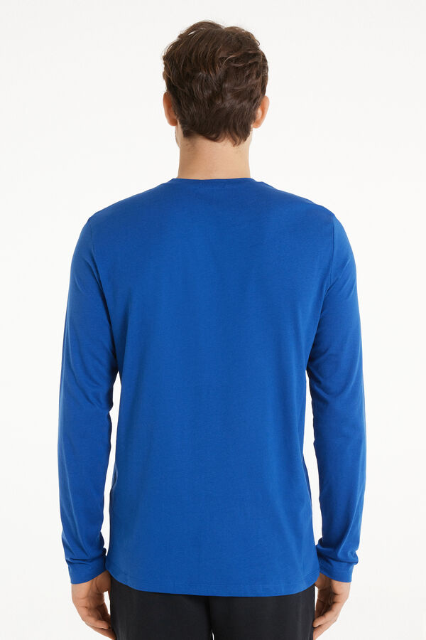 Long Sleeve Rounded Neck Cotton Top  