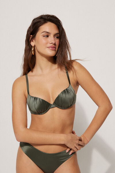 Sujetador de Bikini Push-Up Relleno Ligero Frunce Shiny Glam