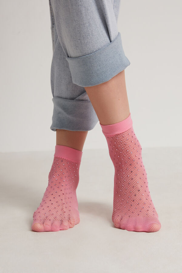 Calzini a Rete Piccola con Strass  
