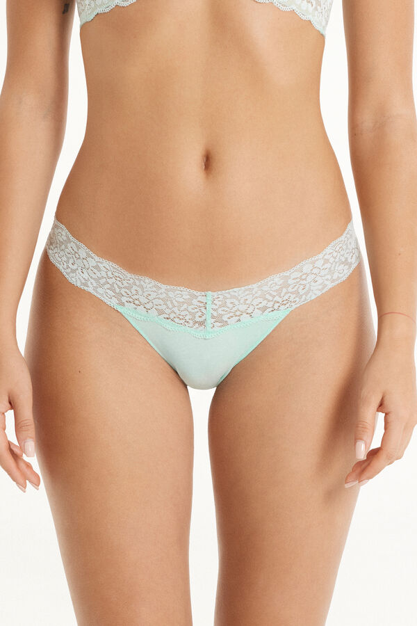 Recycled Cotton and Lace Brazilian Panties  