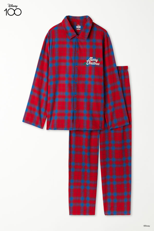 Men’s Full-Length Flannel Disney-Print Pajamas  
