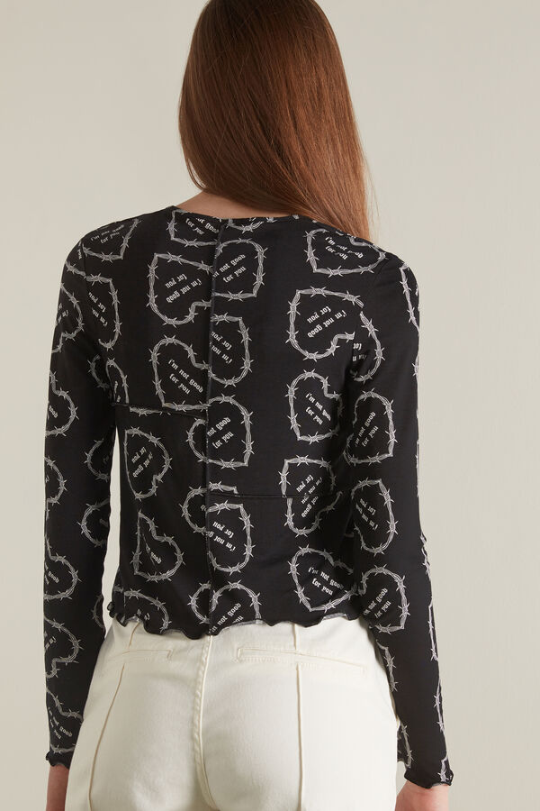 Long-Sleeve Light Viscose Jumper with Stitching Detail  