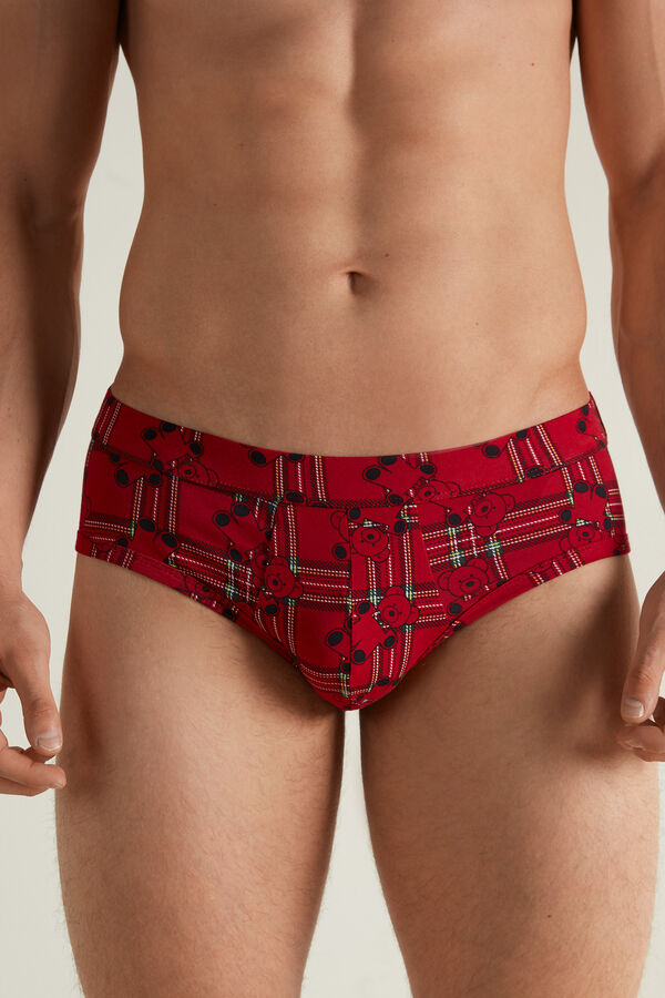 Cotton Briefs with Christmas Pattern  