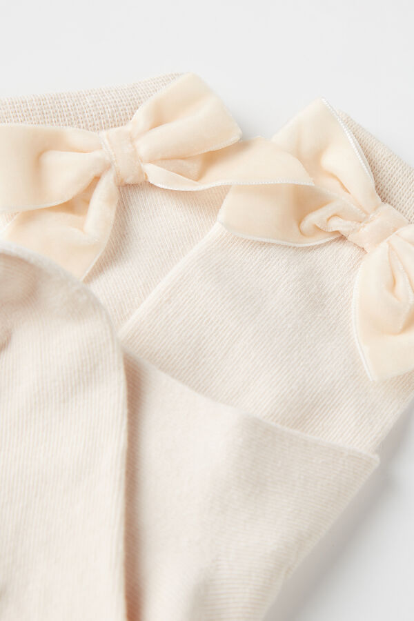 Girls’ Long Cotton Socks with Bow  
