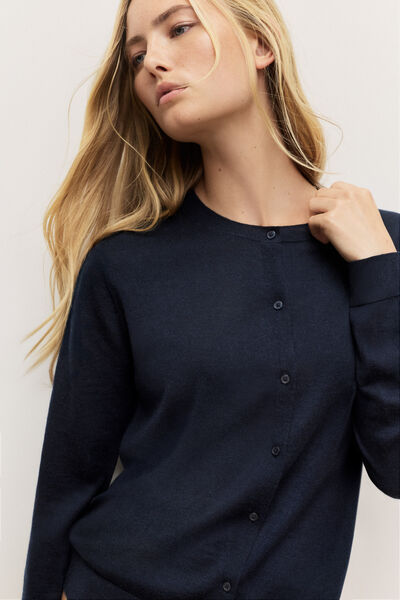 Cardigan Pesante con Bottoni 100% Lana Merino