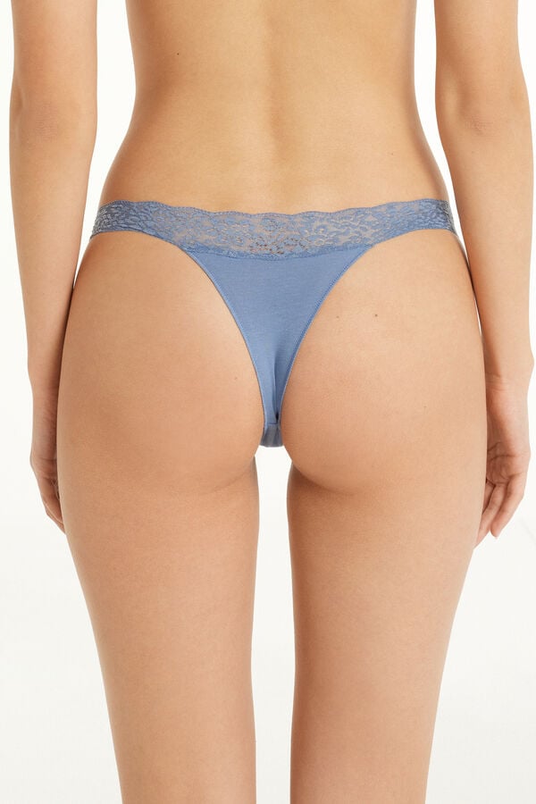 Cotton and Recycled Lace Brazilian Briefs  