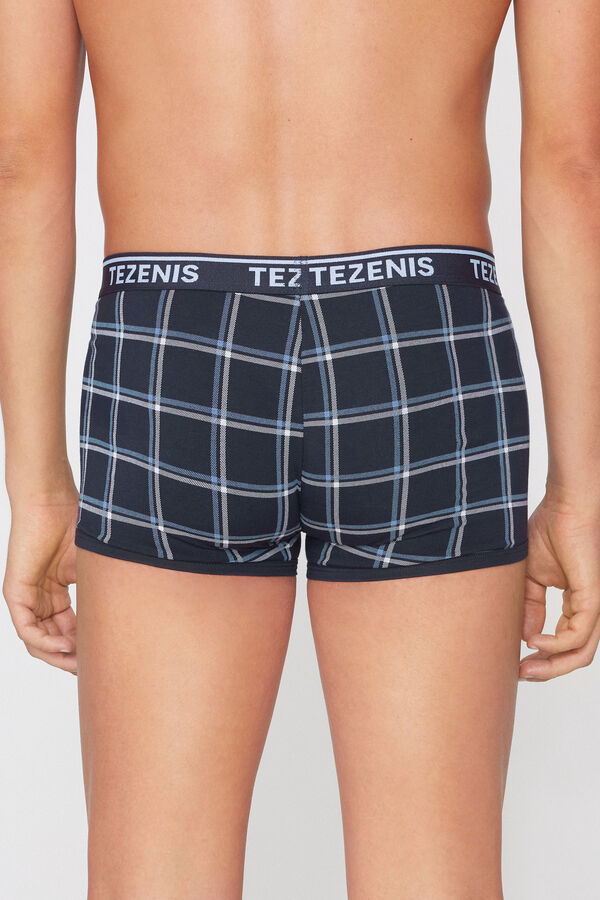 Printed Cotton Boxers with Contrasting Trim and Logo  