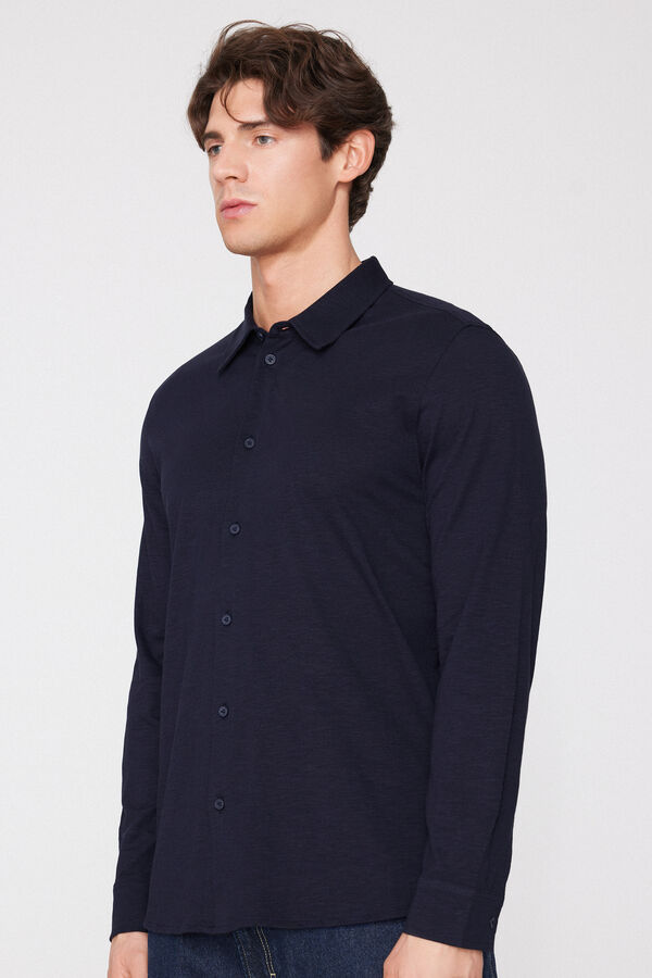 Camicia Maniche Lunghe Cotone Fiammato  