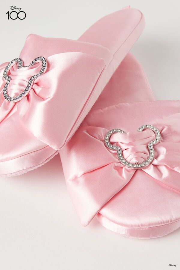 Disney 100 Satin Slippers with Bow and Rhinestones  