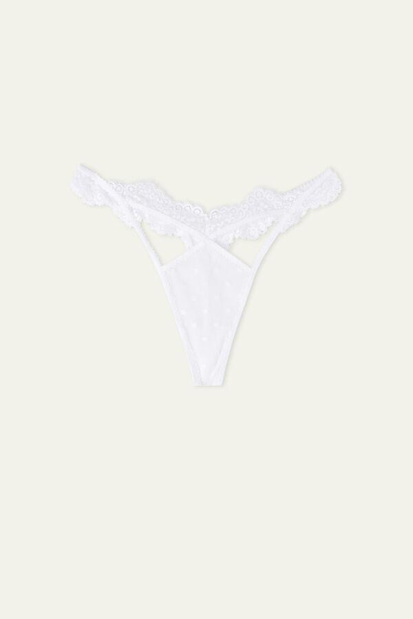 Marry Me Lace High-Cut Tanga Panel G-String  