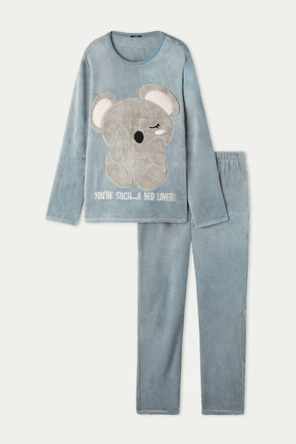 Long Fleece Pyjamas with Koala Patch  