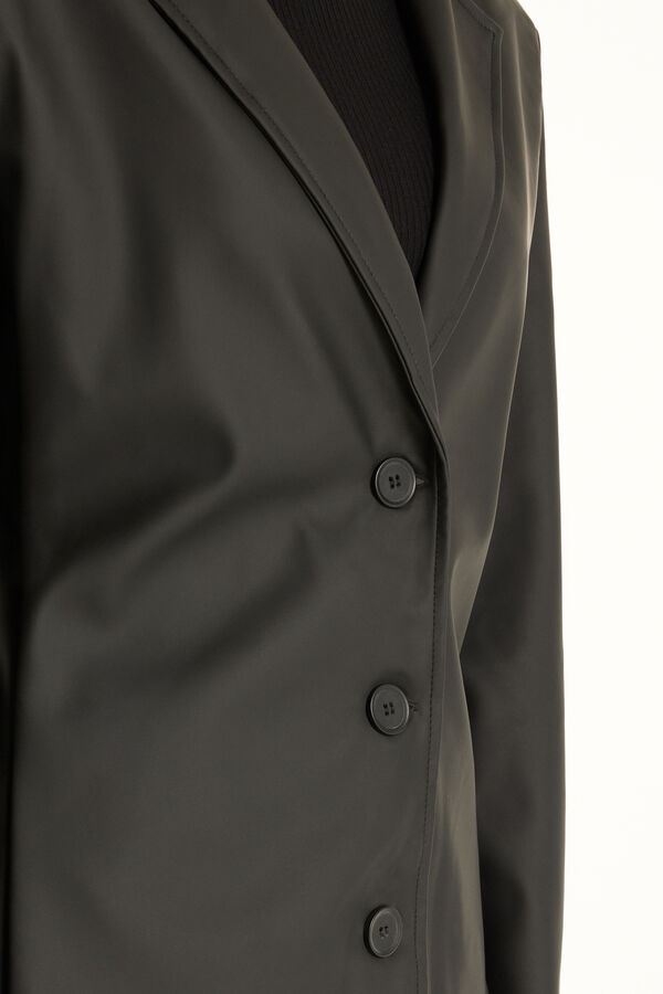 Opaque-Effect Coated Jacket/Blazer  