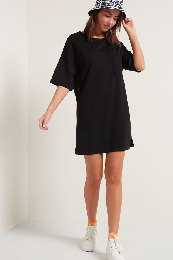 ShortSleeved Oversize Dress with Breast Pocket Dresses and Playsuits